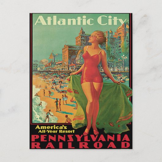 アトランティックシティヴィンテージ旅行 ポストカード (正面)