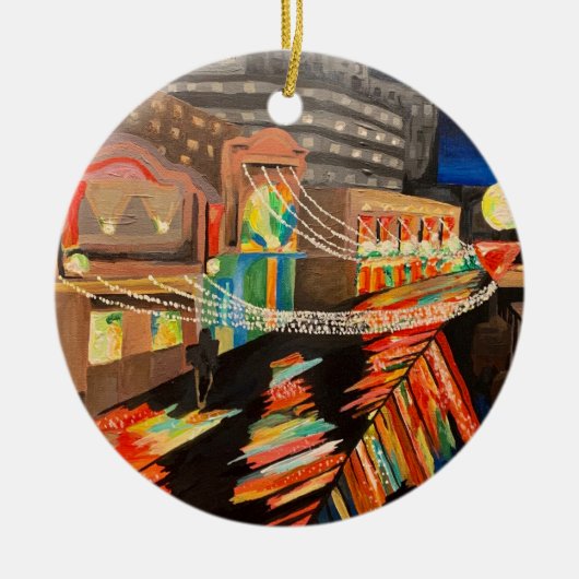 アトランティックシティー絵画ボードウォークオーナメント セラミックオーナメント (正面)