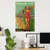 アトランティックシティー、ニュージャージー州ヴィンテージ旅行 ポスター (ホームオフィス)