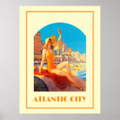 アトランティックシティ1930sピンアップレトロヴィンテージ旅行 ポスター (正面)