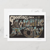 アトランティックシティ、ニュージャージー州 – ラージレターシーン ポストカード (正面/裏面)