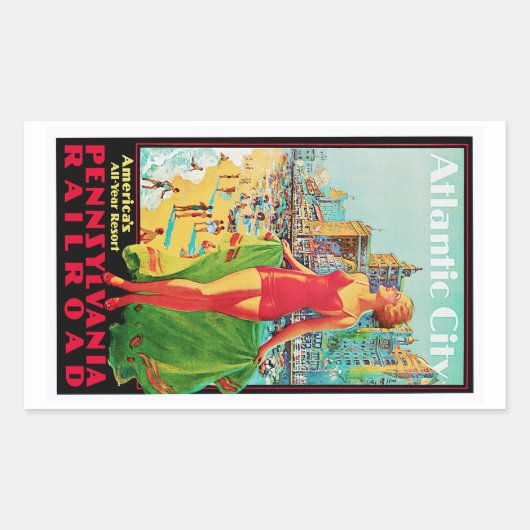 アトランティックシティ 長方形シール (正面)