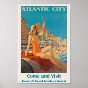 アトランティックシティ、NJ旅行Ad ポスター