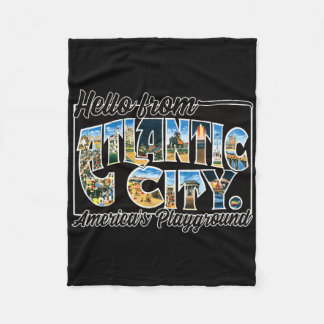 アトランティックシティ NJ ヴィンテージ Stcard お土産Tシャツ フリースブランケット