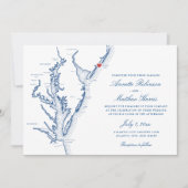 アトランティックシティNJオールインワンQRコード招待状 結婚式 招待状 (正面)