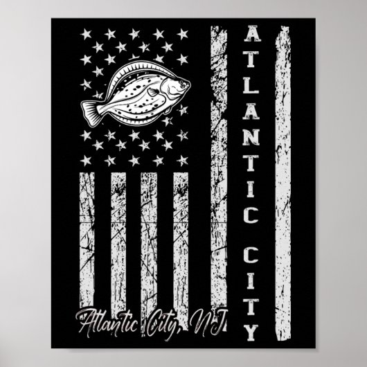アトランティックシティNj For Fluke魚釣り漁師 ポスター (正面)