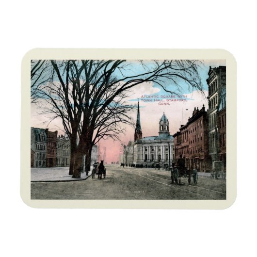 アトランティックスクエア、スタンフォード、CTヴィンテージスタイル マグネット (横)