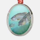 アトランティックストライプのバスフィッシュモロンザサザチェリス メタルオーナメント (左)