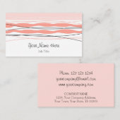 アトランティックストライプピンクビジネスカードピンクバック 名刺 (正面/裏面)