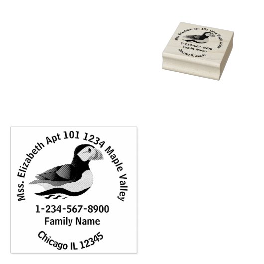 アトランティックパフィンスイミングファミリーホーム連絡情報 ラバースタンプ (押印)