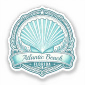 アトランティックビーチFL 海岸の貝殻エンブレム シール (正面)