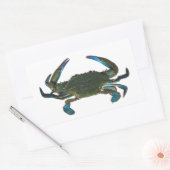 アトランティックブルーカニのロゴ 長方形シール (封筒)