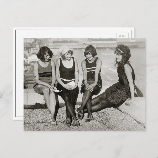 アトランティック・シティのビーチ1922年の女の子 ポストカード (正面/裏面)