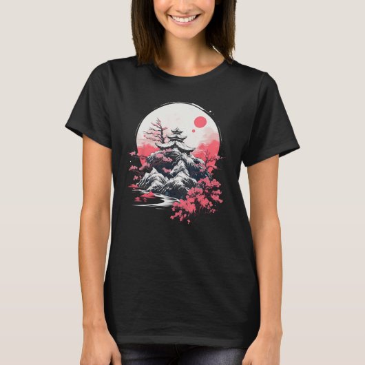 アト日本のル二日本の本ガ伝統的絵を描ズ Tシャツ (正面)