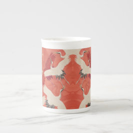 アト日本のール着物鶴スタイル3 ボーンチャイナマグカップ