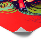 アト鮮やかルポップ・アートのブロンド女性喫煙漫画のポステ ポスター (角)