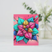 アト鮮やかルポップ・アートのポインセチアのスクラップブック紙 (スタンド正面)