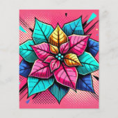 アト鮮やかルポップ・アートのポインセチアのスクラップブック紙 (正面)