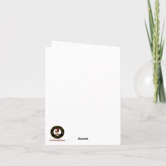 アドエアクレスト&タータンチェックとロビンのパーソナライズされたクリスマス カード (裏面)