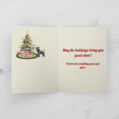 アドエアスコッツティドッグ&クレストパーソナライズされたクリスマス カード (内部)