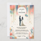 アドスターズグラムブライトパステルグラデーショングリッター結婚ズ 招待状 (正面)