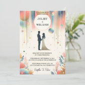 アドスターズグラムブライトパステルグラデーショングリッター結婚ズ 招待状 (スタンド正面)