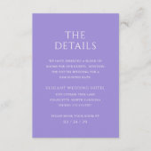 アドディソンパープルクラシックエレガントな結婚式 エンクロージャーカード (正面)