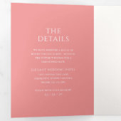 アドディソンピンククラシッククエレガントな結婚式 三つ折り招待状 (内部最初)