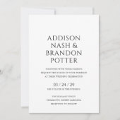アドディソンブラック&ホワイトクラシックエレガントな結婚式 招待状 (正面)