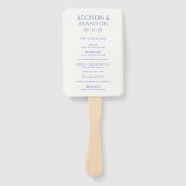 アドディソンブルークラシックエレガントウェディングプログラム ハンドファン (正面)