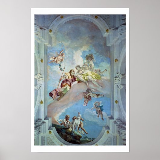 アドニスからの金星の分離， 1707-08 （フレスコ） ポスター (正面)