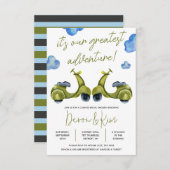 アドバもっとも偉大ントスクーター，カップルブライダルシャワー 招待状 (正面/裏面)