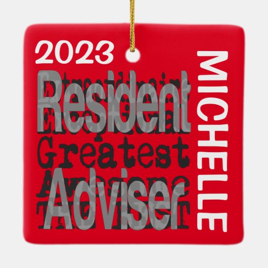 アドバイザー特別顧問のカスタム セラミックオーナメント (裏面)