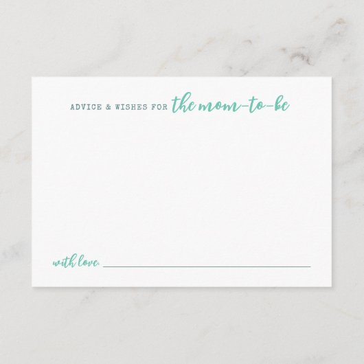 アドバイスお母さん愛するバグ赤ちゃんシャワーカード アドバイスカード (裏面)