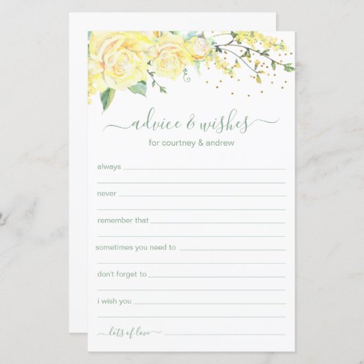 アドバイスとウィズエレガントイエローフローラ (正面/裏面)