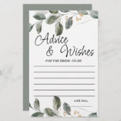 アドバイスとウィズグリーンブライダルシャワーゲーム (正面/裏面)