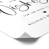 アドバイスとウィッシュかわいい書道ブライダルシャワー ポスター (角)