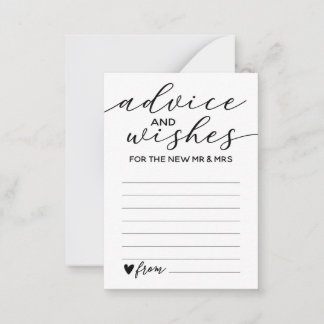 アドバイスとウィッシュが新しい夫妻の名刺 アドバイスカード