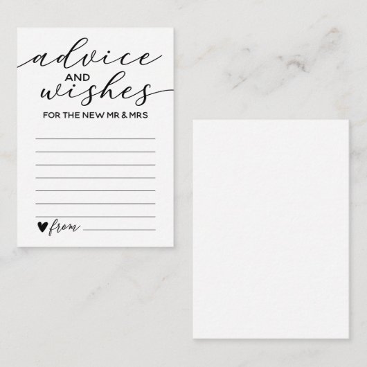 アドバイスとウィッシュが新しい夫妻の名刺 アドバイスカード (正面/裏面)