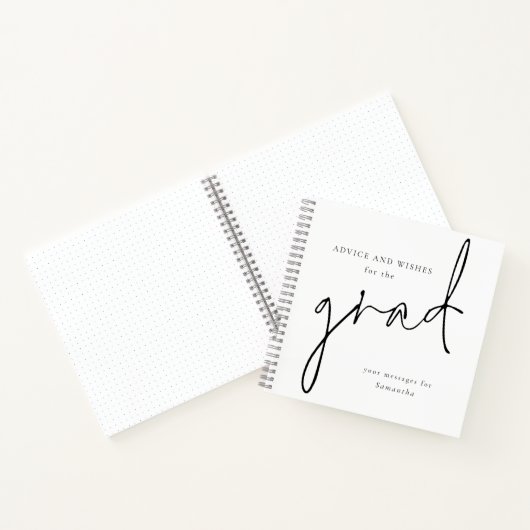 アドバイスとウィッシュのためにグラッドブラック文字ゲストブック ノートブック (内部)