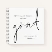 アドバイスとウィッシュのためにグラッドブラック文字ゲストブック ノートブック (正面)