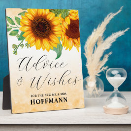 アドバイスとウィッシュひまわりサイン卓上プラーク フォトプラーク