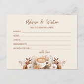 アドバイスとウィッシュコーヒーブライダルシャワーカード 招待状 (正面)