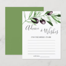 アドバイスとウィッシュズオリーブブライダルシャワーゲーム