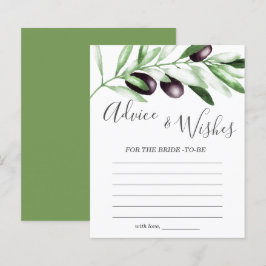 アドバイスとウィッシュズオリーブブライダルシャワーゲーム