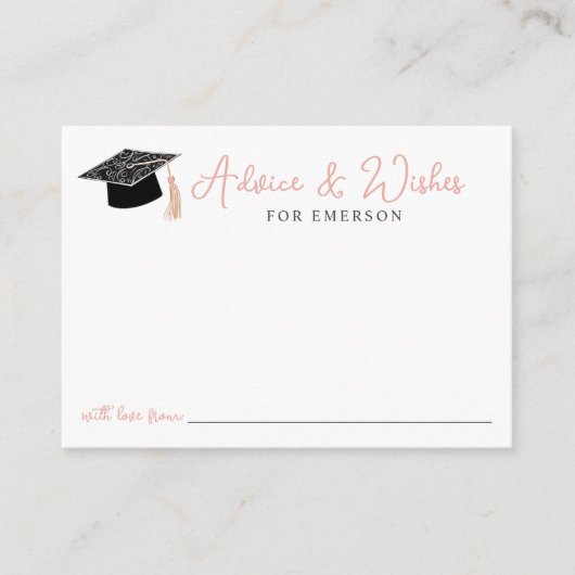 アドバイスとウィッシュズハンドドロー卒業ドードル エンクロージャーカード (正面)