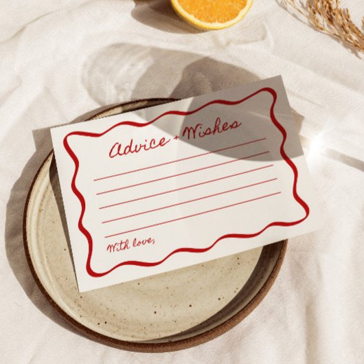 アドバイスとウィッシュブライダルシャワーゲームの波打縁どち エンクロージャーカード