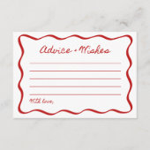 アドバイスとウィッシュブライダルシャワーゲームの波打縁どち エンクロージャーカード (正面)