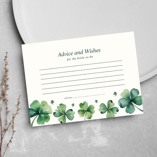 アドバイスとウィッシュラッキーインラブブライダルシャワー エンクロージャーカード