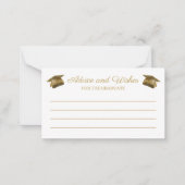 アドバイスとウィッシュ卒業パーティー金ゴールドシック ノートカード (正面)